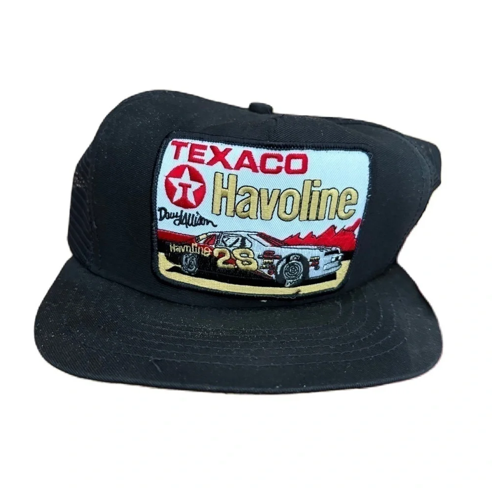 1980's Davey Allison #28 Texaco Havoline Snapback NASCAR Hat USA Made Patch